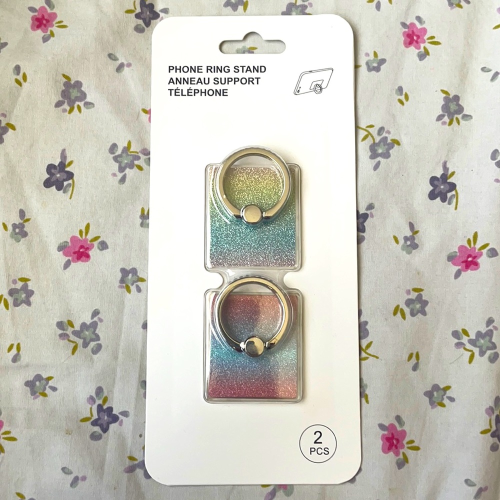 ⚡️⚡️Sparkly Rainbow Phone Ring Stand